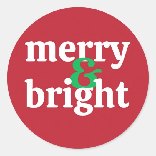 "Merry & Bright" Kerst vakantie Sticker (Voorkant)