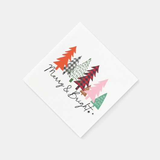Merry & Bright kerstbomen Napkins Servet (Hoek)