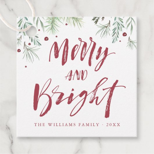 Merry & Bright | Kerstcadeautags Bedankjes Labels (Voorkant)