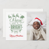 Merry & Bright/kerstcitaat/2-zijdig/wit Feestdagenkaart (Voorkant / Achterkant)