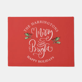 Merry Bright kerstfamilienaam Doormat Deurmat