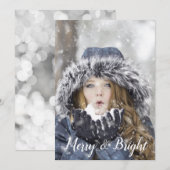 Merry & Bright Kerstfeest Feestdagenkaart (Voorkant / Achterkant)