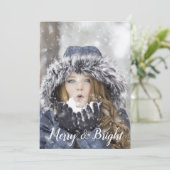 Merry & Bright Kerstfeest Feestdagenkaart (Staand voorkant)