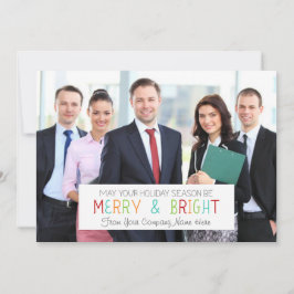 Merry & Bright kerstfotokaart Business Feestdagenkaart