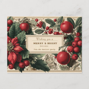  "Merry & Bright" Kerstgroet Feestdagenkaart