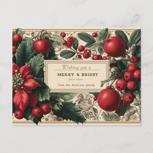  "Merry & Bright" Kerstgroet Feestdagenkaart (Voorkant)