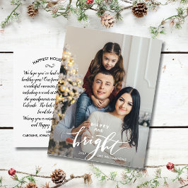Merry Bright Kersthand Letterserie Foto Briefkaart