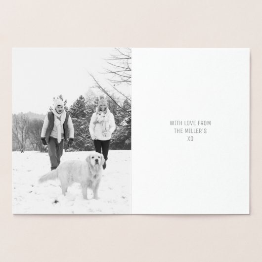 Merry + Bright kerstKaart | Real Silver Foil Folie Kaarten (Binnen)