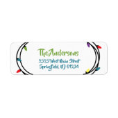 Merry & Bright kerstkaartjes Etiket (Voorkant)