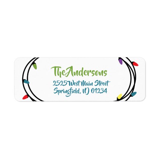 Merry & Bright kerstkaartjes Etiket (Voorkant)