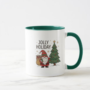 Merry & Bright Kerstkrans Groen Handvat Mok