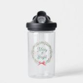 Merry & Bright Kerstkrans Waterfles (Voorkant)
