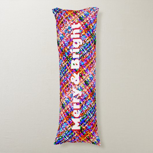 Merry & Bright kerstlamppatroon omkeerbaar Lichaamskussen (Voorkant Verticaal)