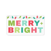 Merry & Bright Kerstlichten Label (Voorkant)