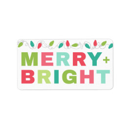 Merry & Bright Kerstlichten Label
