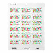 Merry & Bright Kerstlichten Label (Full Sheet)