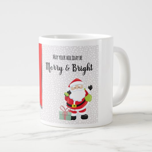 Merry & Bright Kerstman met Jaar Grote Koffiekop (Voorkant rechts)