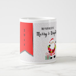 Merry & Bright Kerstman met Jaar Grote Koffiekop