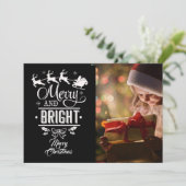 Merry & Bright/Kerstmis Gezegde/2-sided/Snowflakes Feestdagenkaart (Staand voorkant)
