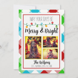 Merry & Bright Kerstmis Light-Kaart voor kerstmis Aankondiging