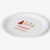 Merry & Bright Kerstmis Napkins Papieren Bordje (Gekanteld)