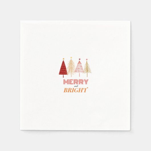 Merry & Bright Kerstmis Napkins Servet (Voorkant)