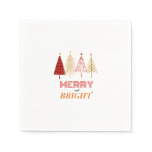 Merry & Bright Kerstmis Napkins