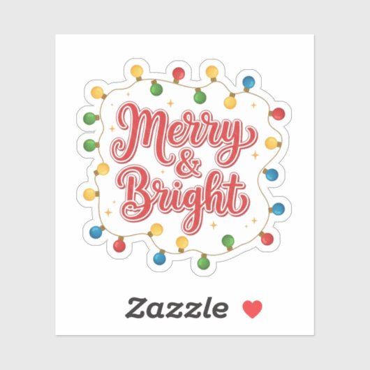 Merry & Bright Kerstverlichte Slingerlichtjes Sticker (Vel)