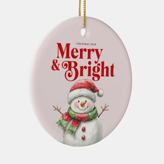 Merry & Bright kerstversiering Keramisch Ornament (Rechts)