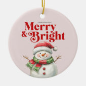 Merry & Bright kerstversiering Keramisch Ornament (Voorkant)