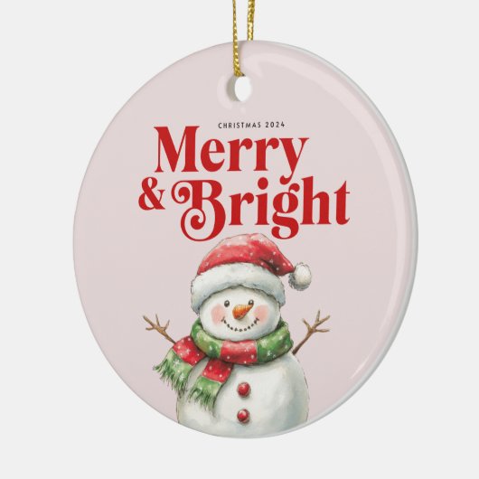 Merry & Bright kerstversiering Keramisch Ornament (Links)