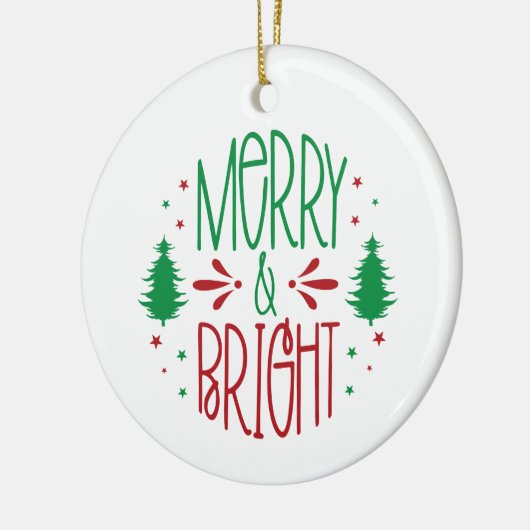 Merry & Bright kerstversiering Keramisch Ornament (Links)