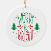 Merry & Bright kerstversiering Keramisch Ornament (Achterkant)