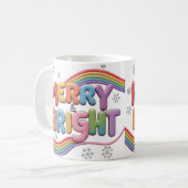 Merry & Bright Klassieke Kerstmug Koffiemok (Voorkant links)
