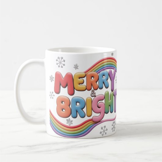 Merry & Bright Klassieke Kerstmug Koffiemok (Links)