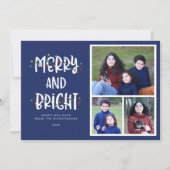 Merry Bright Kleurrijke Foto Platte Kerst Kaart (Voorkant)