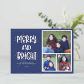 Merry Bright Kleurrijke Foto Platte Kerst Kaart (Staand voorkant)