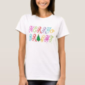 Merry & Bright Kleurrijke Kerstboom Vrouwen T-shirt (Voorkant)