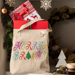 Merry & Bright Kleurrijke Kerstboom Vrouwen Tote Bag