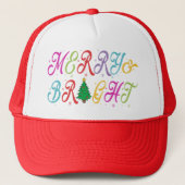 Merry & Bright Kleurrijke Kerstboom Vrouwen Trucker Pet (Voorkant)