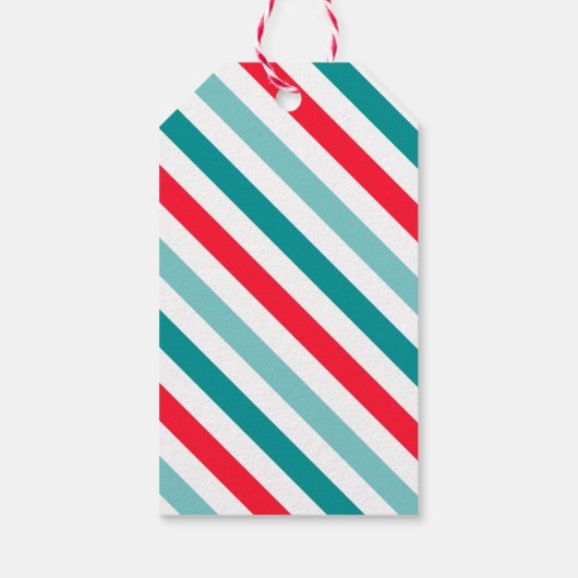 "Merry & Bright", kleurrijke kerstfeestjes Cadeaulabel (Achterkant)