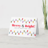 Merry & Bright Kleurrijke leuke lampjes Small Busi Feestdagen Kaart (Voorkant)