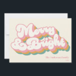 Merry & Bright Kleurrijke Retro Typografie Niet Fo Feestdagenkaart<br><div class="desc">Creëer uw eigen gepersonaliseerde vakantiekaarten met kleurrijke retro-typografie.</div>