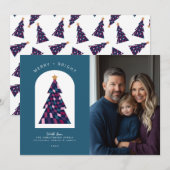 Merry Bright Kleurrijke Vette Kerstboom Foto Feestdagenkaart (Voorkant / Achterkant)