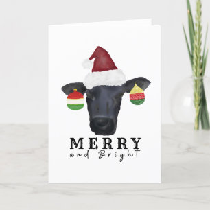 Merry & Bright Koe Kerst Kaart