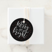 Merry & Bright | Koraal en zwart kerstcadeau-Label Bedankjes Labels (In situ)