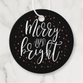 Merry & Bright | Koraal en zwart kerstcadeau-Label Bedankjes Labels (Voorkant)