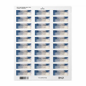 Merry & Bright l Waterverf Blue Retour Adres Etiket (Full Sheet)