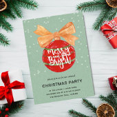 Merry & Bright l Waterverf Rode Ornamenten Snowy Kaart