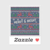 Merry & Bright Lelijke Kersttrui Sticker (Vel)